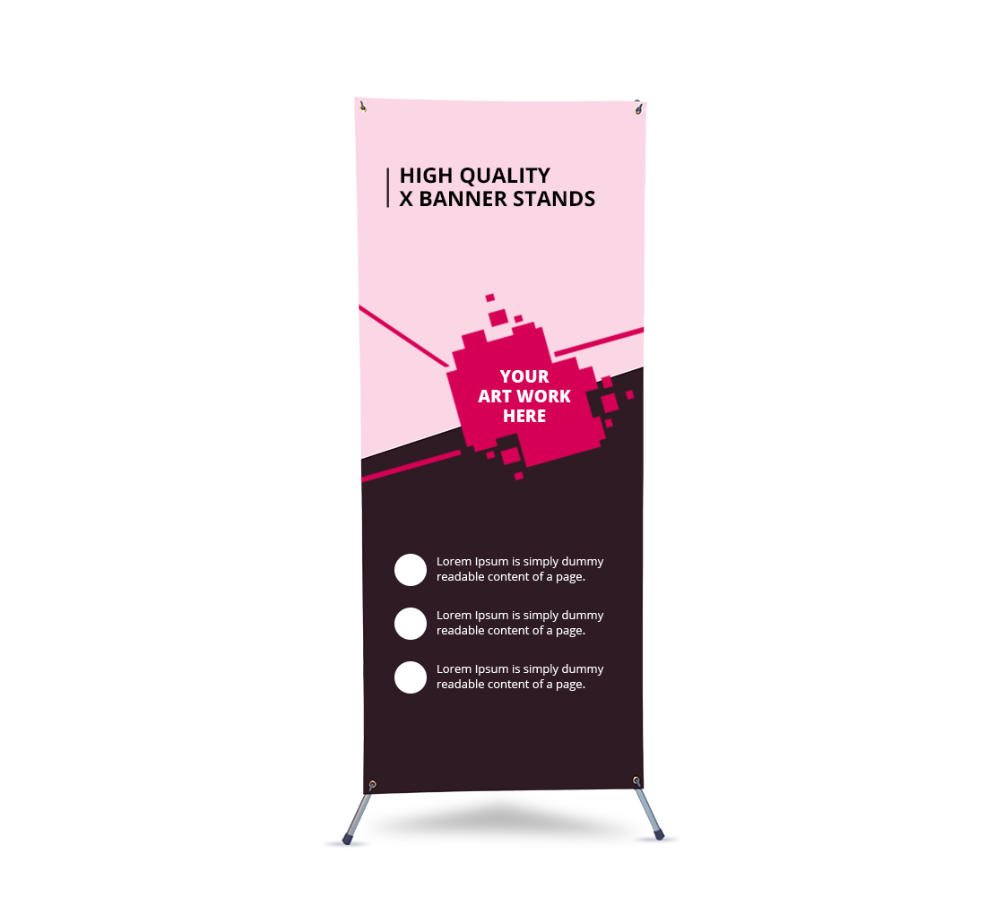 24/" x 63/" Printed Full Color Color Street Banner with X Stand